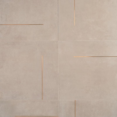 Linea 24" X 24" Porcelain and Brass Wall & Floor Tile (11.62 SQFT / Box)