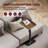 End Table C-Shaped Adjustable Pedestal Side Table Night Stand With 360° Rotating Top, Height Adjustable, Small Couch Living Room Or Bedroom Versatile End Table For Sofa Or Bedside, Rustic Brown