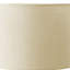 Lampe de table Addy, base sphérique texturée en résine beige, grand abat-jour en lin-117054161