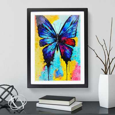 Butterfly with Dripping Paint No.3 - Wall Art