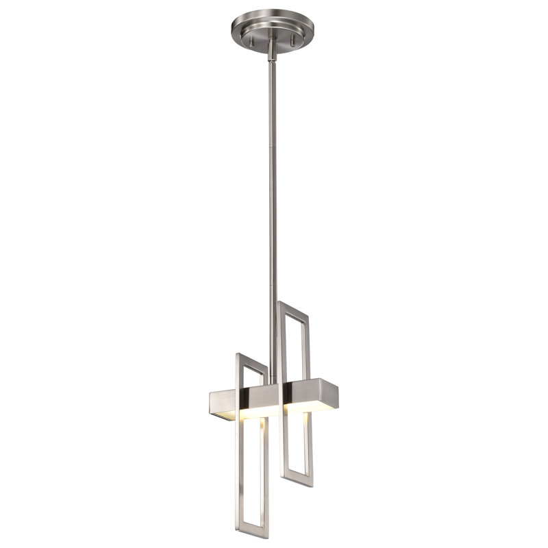 Saedi 1-Light Dimmable LED Single Pendant, Brushed Nickel