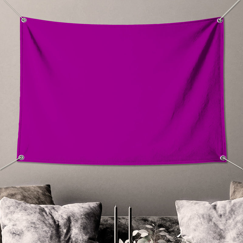 Tapisserie murale fond uni uni - décoration murale mauve, H 50 po x l 60 po avec 4 œillets