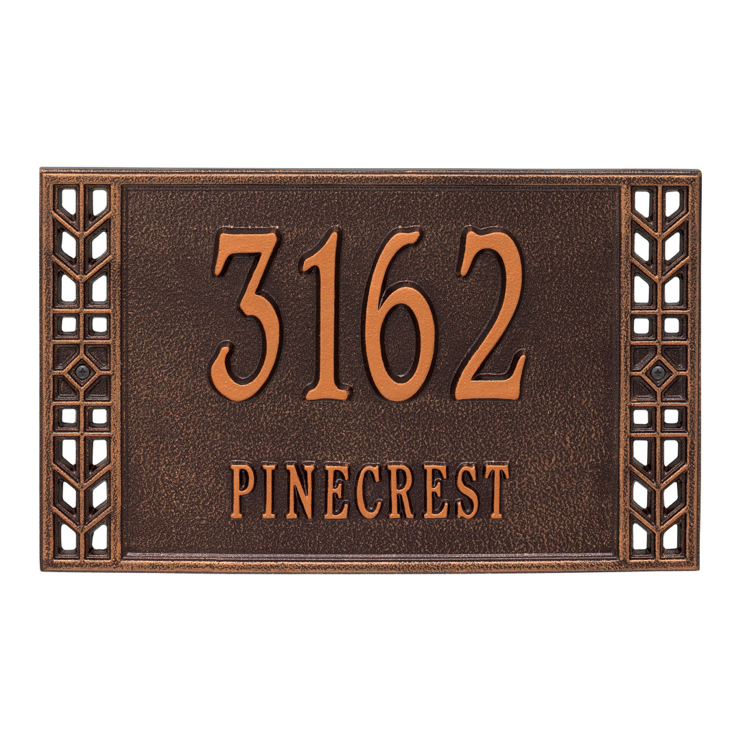 Boston Personalized Standard 2-Line Wall Address Plaque Whitehall Products Plaque 
