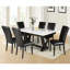 Modern White Fauxmarble & Black Dining Room Rectangular Table V-Shape Trestle Design Wooden Base