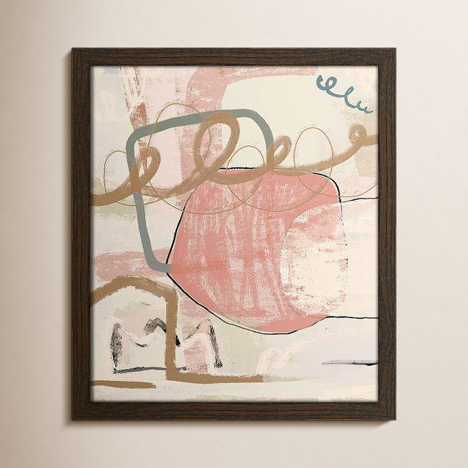 Delightful Spring Colors by Leah Straatsma, Walnut Slim Unmatted Picture Framed, 15" H x 13" W x 0.75" D