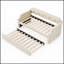 Lit de jour rembourré avec couchette, support à lattes de bois et canapé-lit confortable pour une utilisation polyvalente-308631590