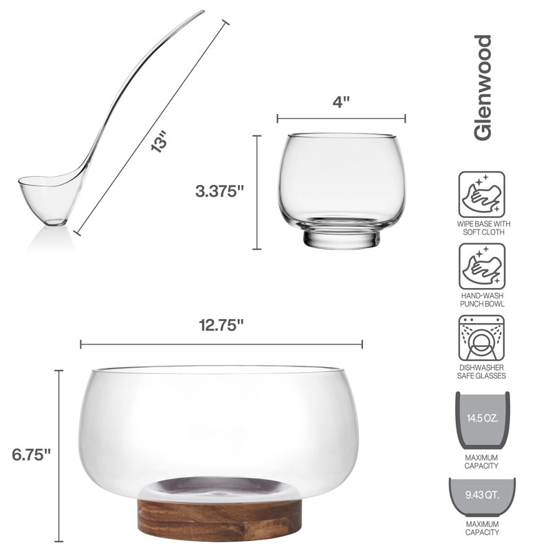 Mikasa Glenwood 8-Piece Punch Bowl Set