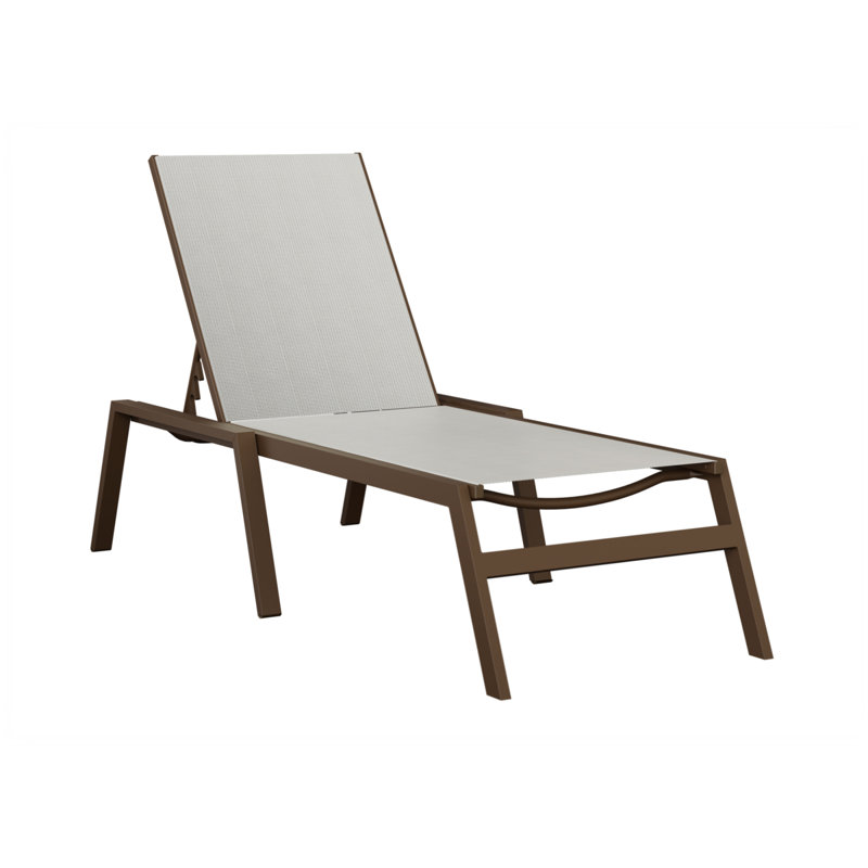 Méridienne berçante en aluminium Mesidite de Berlin, Gris pâle, Filon de bois mesquite