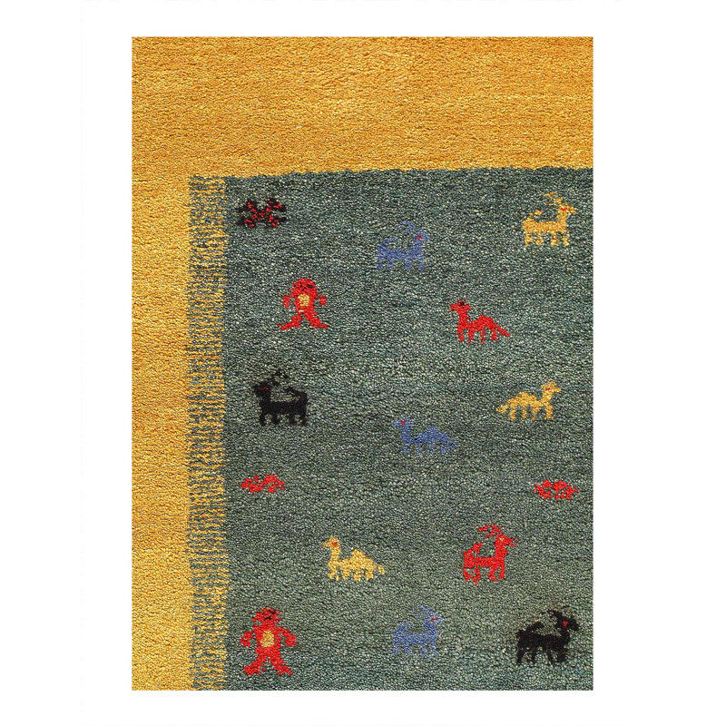 Canvello Hand-Knotted Gabbeh Gold Area Rug - 6' X 9'