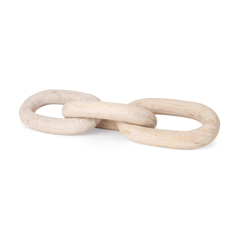 Grand maillon de chaîne en bois Artemi, Blond, 2" H x 21" W x 9.5" D