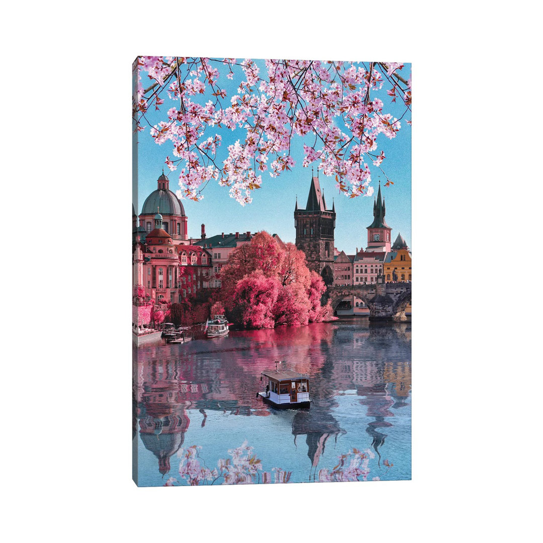 Spring in Prague by Florian Olbrechts - Wrapped Canvas Photograph