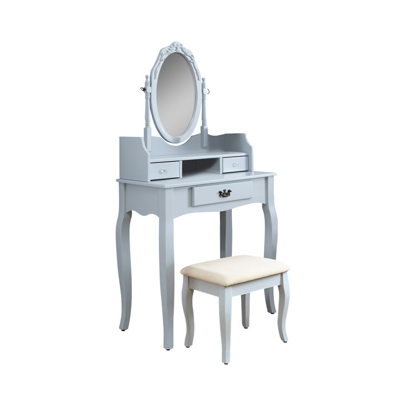 Arnold Dressing Table with Mirror, Duck Egg Blue
