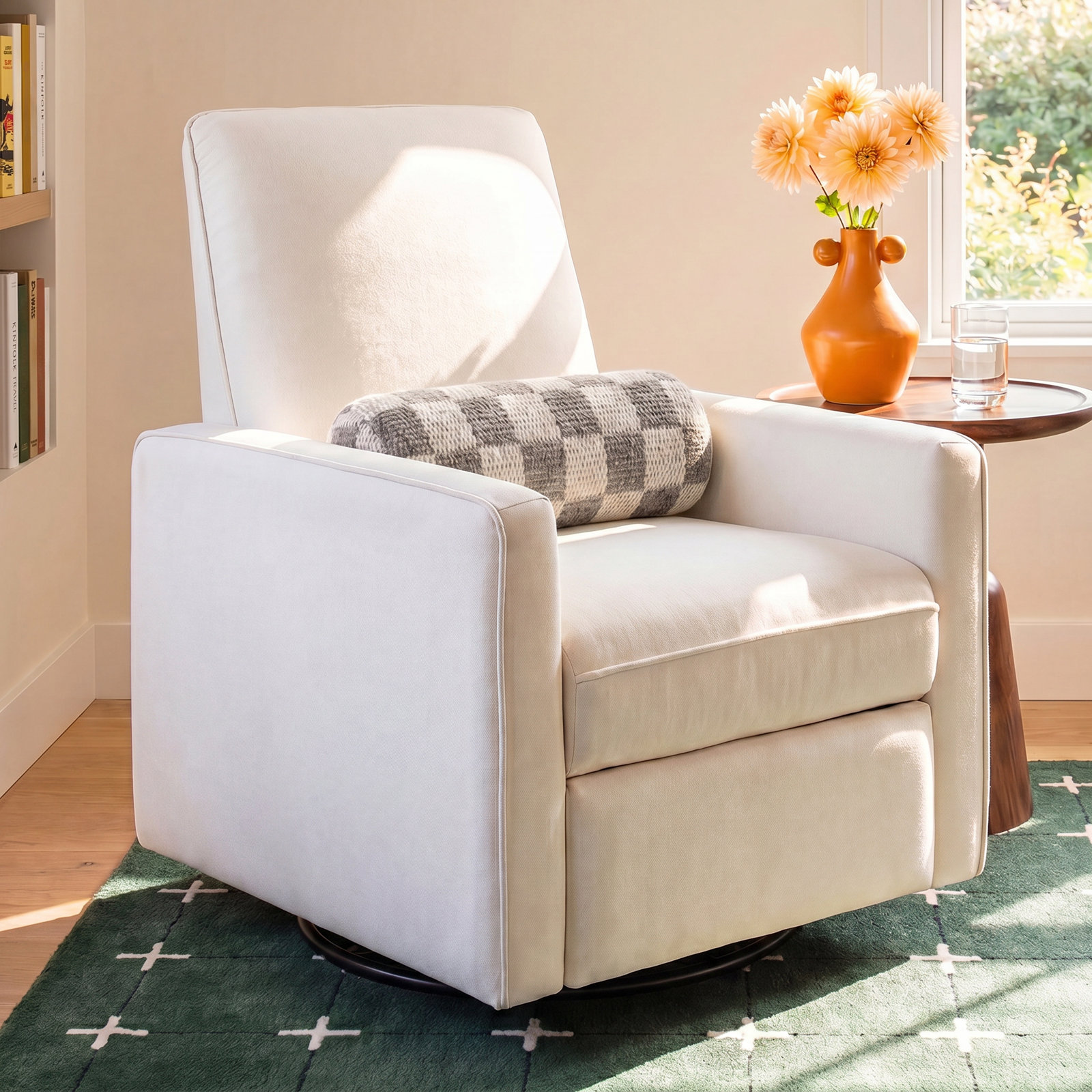 Penny Swivel Glider, Cream