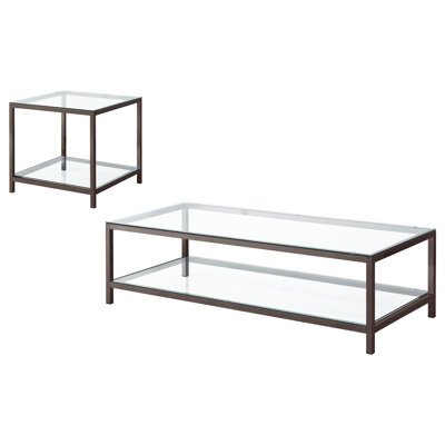 Nickel 2-piece Coffee Table Set