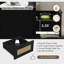  Table de chevet 2 tiroirs d'inspiration rotin avec station de charge, table de chevet avec tiroirs, table de chevet pour chambre à coucher, table de bout ou table d'appoint pour le salon, P 15,5 po x l 18,9 po x H 21,7 po, noir-1630829449