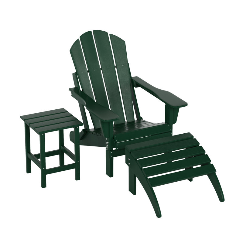 Laguna Foldable Outdoor Adirondack Chair, Dark Green