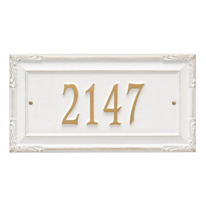 Plaque d'adresse murale 1 ligne personnalisée Gardengate, Bronze, vert-de-gris, Oui