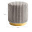 Tabouret Zelda avec base en acier doré et tissu cannelé gris-130968790