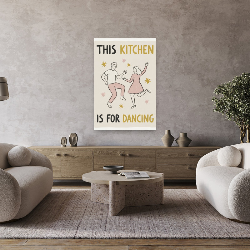 «Dancing Kitchen Couple Modern Playful Romantic Landscape Nature», reproduction d'art mural, 48" H x 32" W