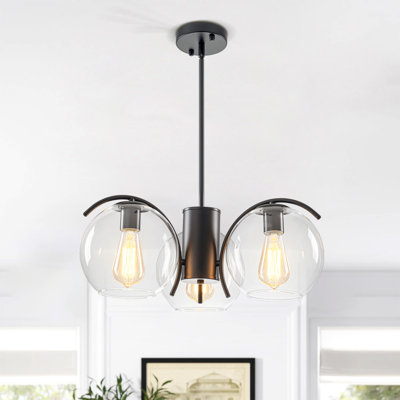 3-light Modern Black Chandeliers