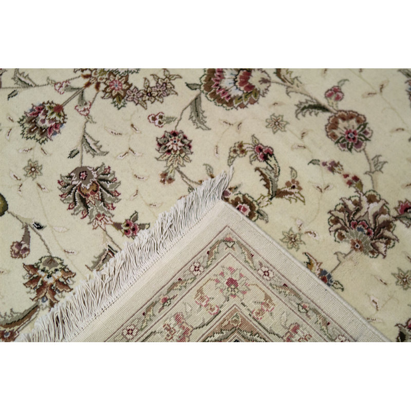 Hand-Knotted High-Quality Taupe and Black Area Rug