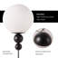 Lampadaire moderne de 160 cm (63 po) avec globe en verre noir et abat-jour en verre dépoli, douille E26, interrupteur au pied, style milieu du siècle, idéal pour le salon, la chambre ou le bureau.