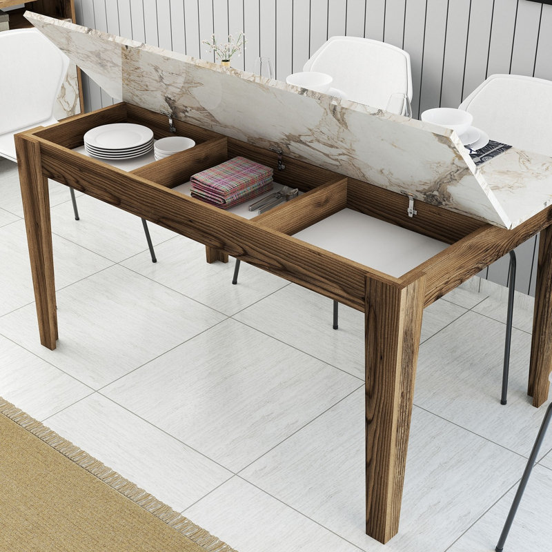 Ferro Beech Dining Table, White