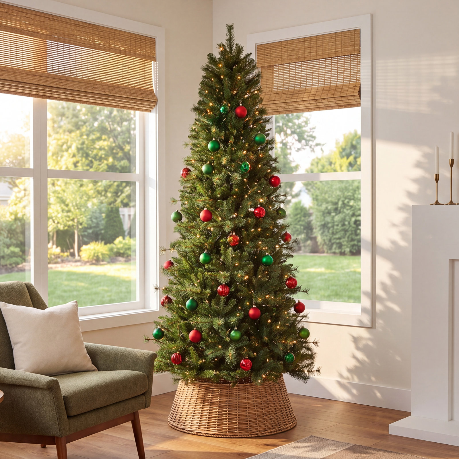 Grand 7.5' Pre-Lit Pine Christmas Tree
