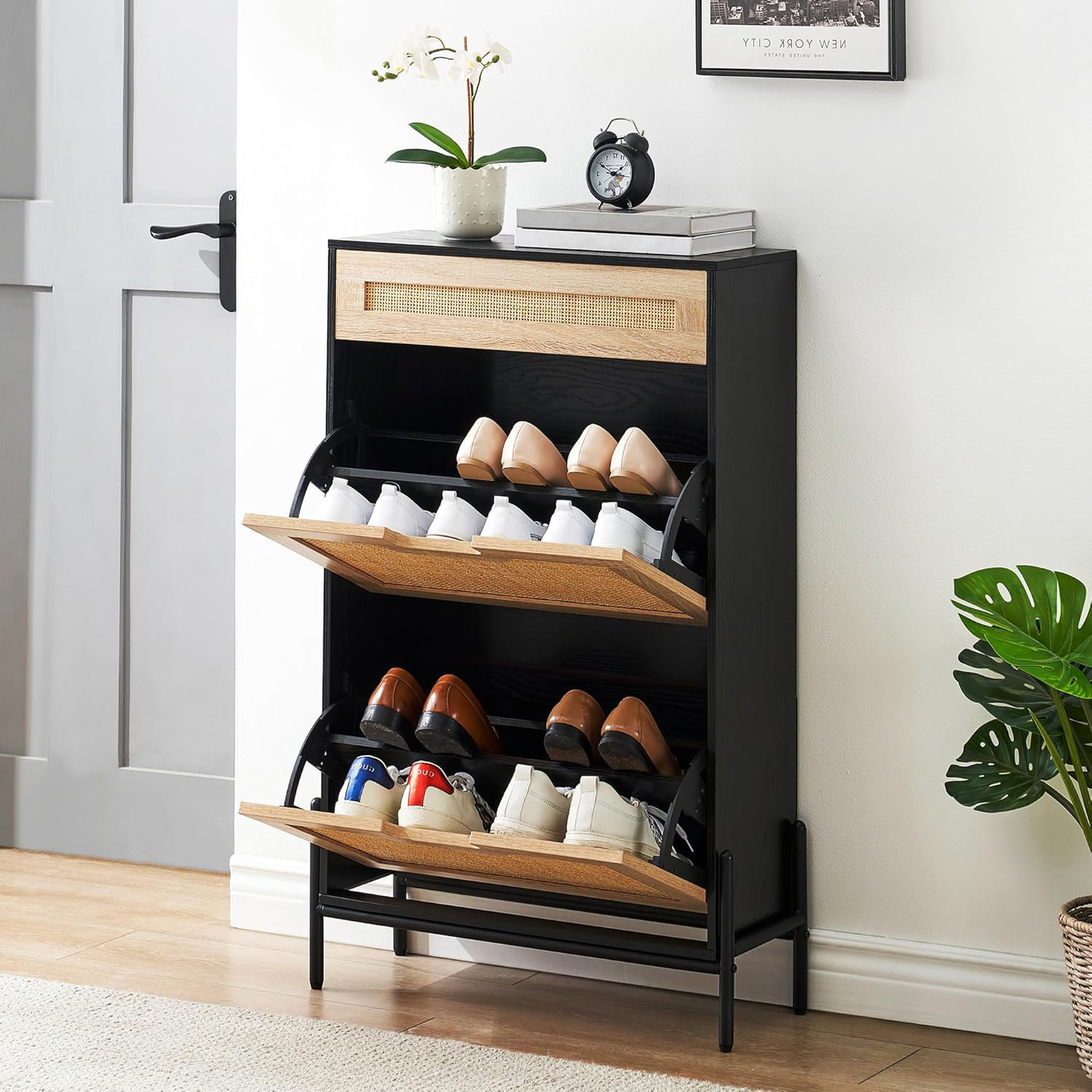 Bay Isle Home™ 72 Inch Coat Rack Shoe Bench with Storage Shelf ...