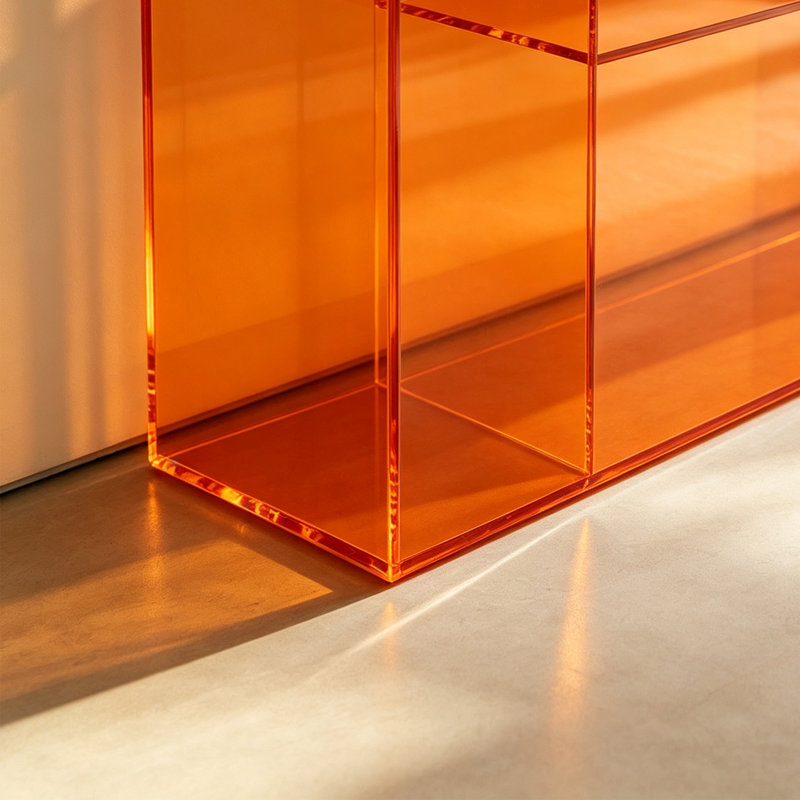 Console Vibrant Orange en acrylique, H 27,56 po x l 39,37 po x P 11,81 po