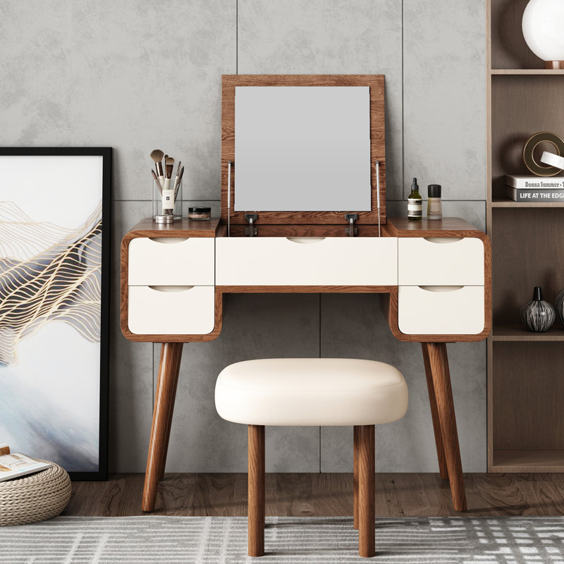 Ensemble de coiffeuse à maquillage, Beige