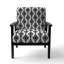Fauteuil d'appoint décoratif en velours noir et blanc Ikat