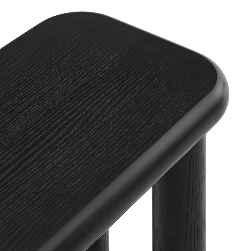 Banc en bois noir 58 po Alvia, Noir, Noir