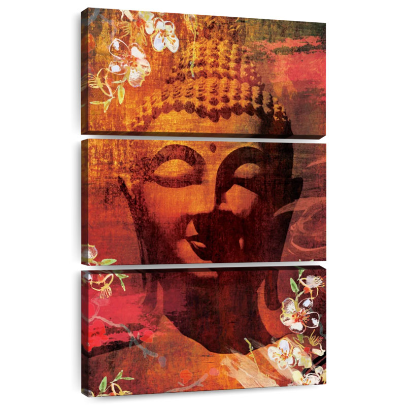 Tête de Bouddha fleurie Leisha II, H 38 po x l 24 po