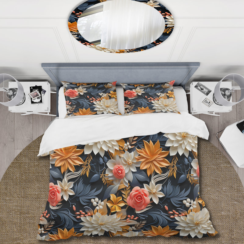 Multicolor Forest Plants Pattern - Ensemble de housse de couette à motif floral