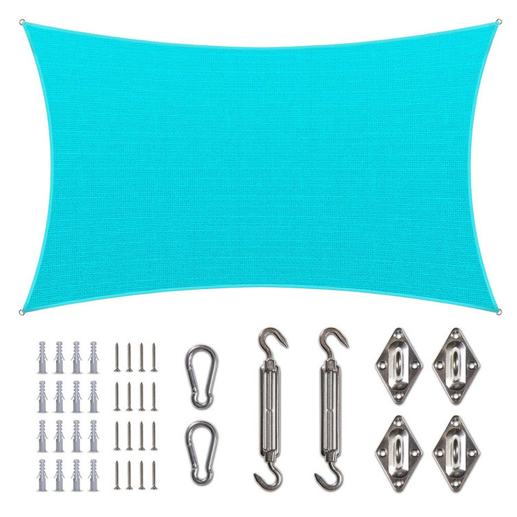 Amgo Customize Rectangle Shade Sail - 200 GSM, 95% UV Blockage with Hardware Kit