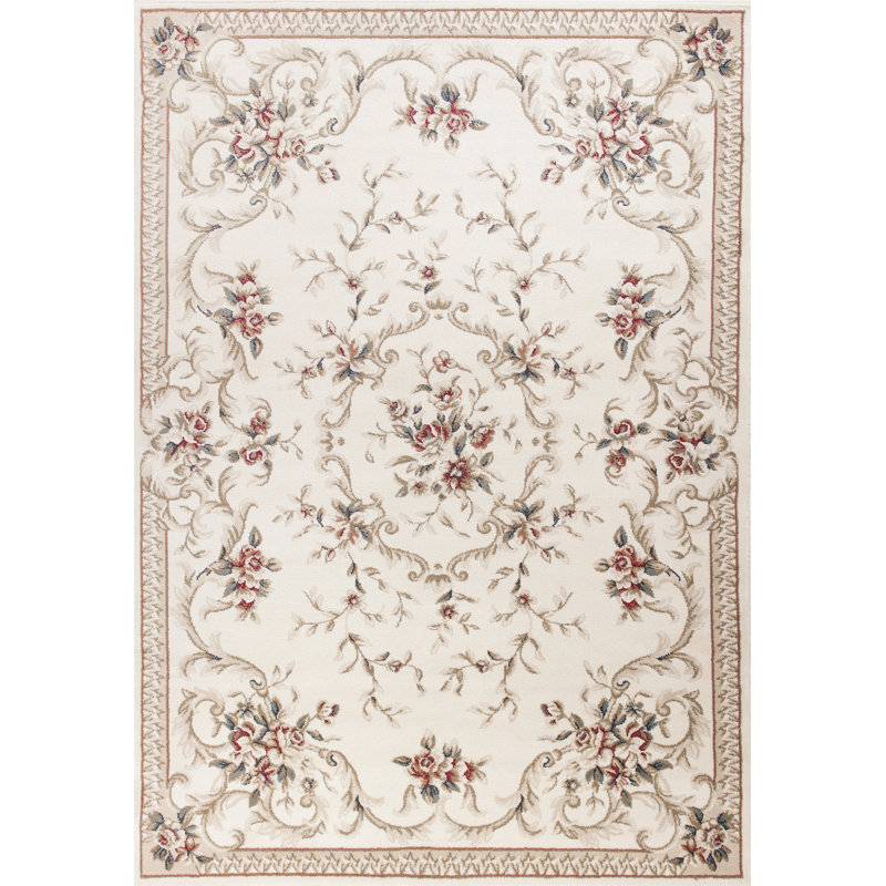 Vianney Oriental Slate Area Rug, Rectangle 7'10" x 9'10", Ivory