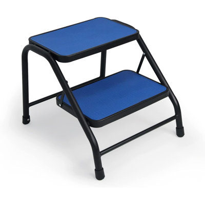 Heavy Duty 2 Step Ladder With Wide Anti-Slip Pedal, Portable Step Stool For Household, Kitchen, Bathroom, Office - Durable & Lightweight
