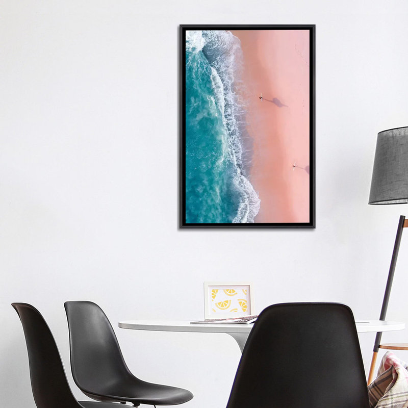 " Sunset Surfers " by Jaxon Roberts, Distressed Black Framed, No Mat, 40" H x 26" W x 1.5" D