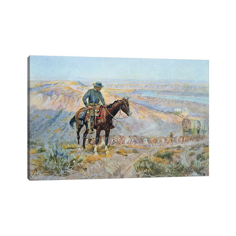 The Wagon Boss by Charles Marion Russell - Wrapped Canvas Painting, 66.04 cm H x 45.72 cm W x 3.175 cm D