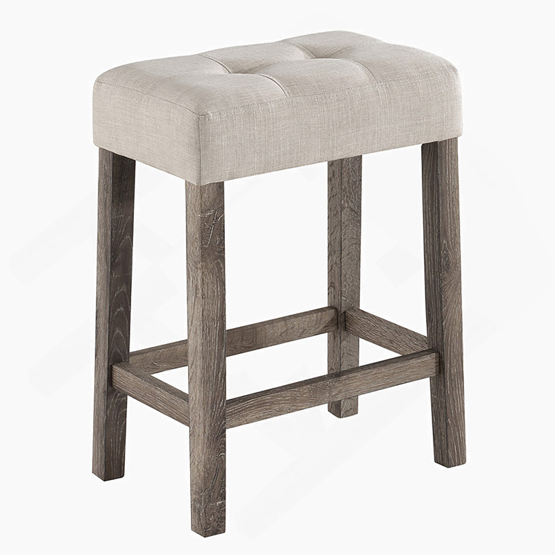 Ensemble de table bistro 3 pièces à hauteur de comptoir avec tabourets capitonnés, Gris, Gris