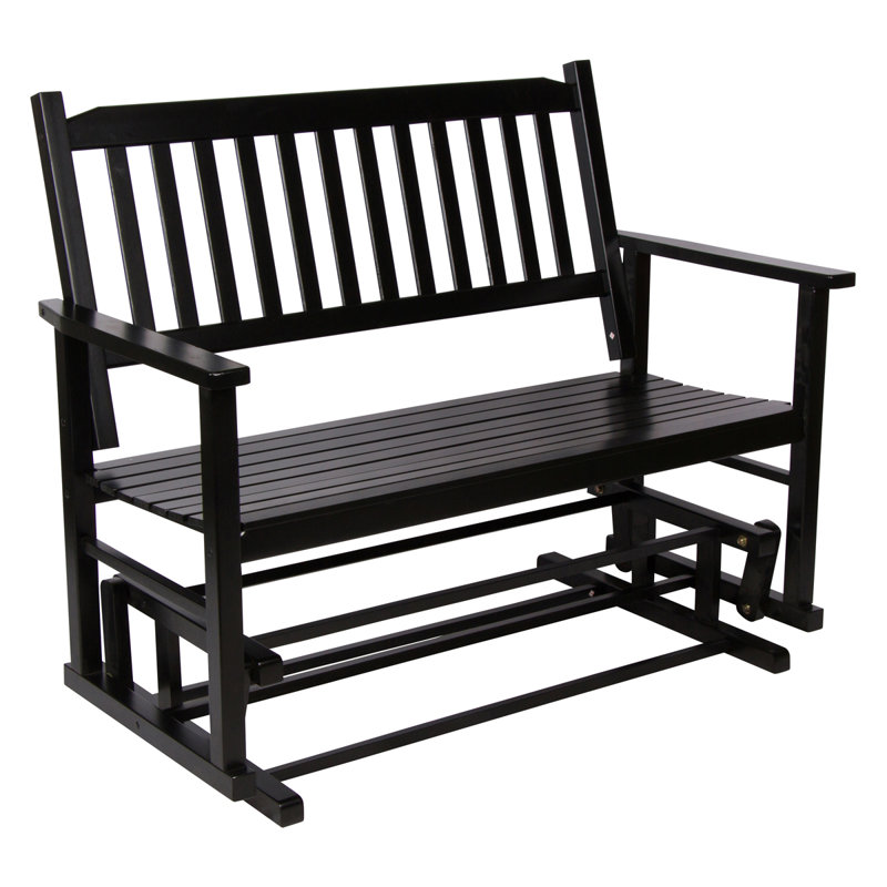 Cambon Solid Wood Outdoor Bench, Black