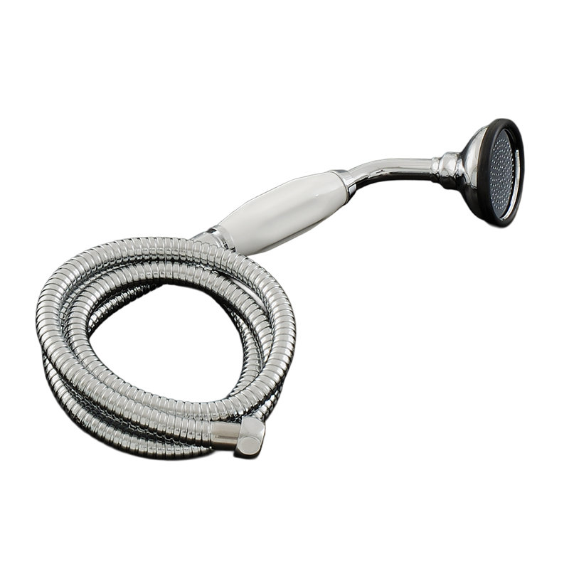 Douche en porcelaine avec boyau de douche et brise-vide Strom Living, Chrome