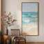 Grande toile murale encadrée turquoise, plage paisible et vague océanique pour impressions côtières ou de salle de bain - 60 po x 30 po-1080556988-1080556977