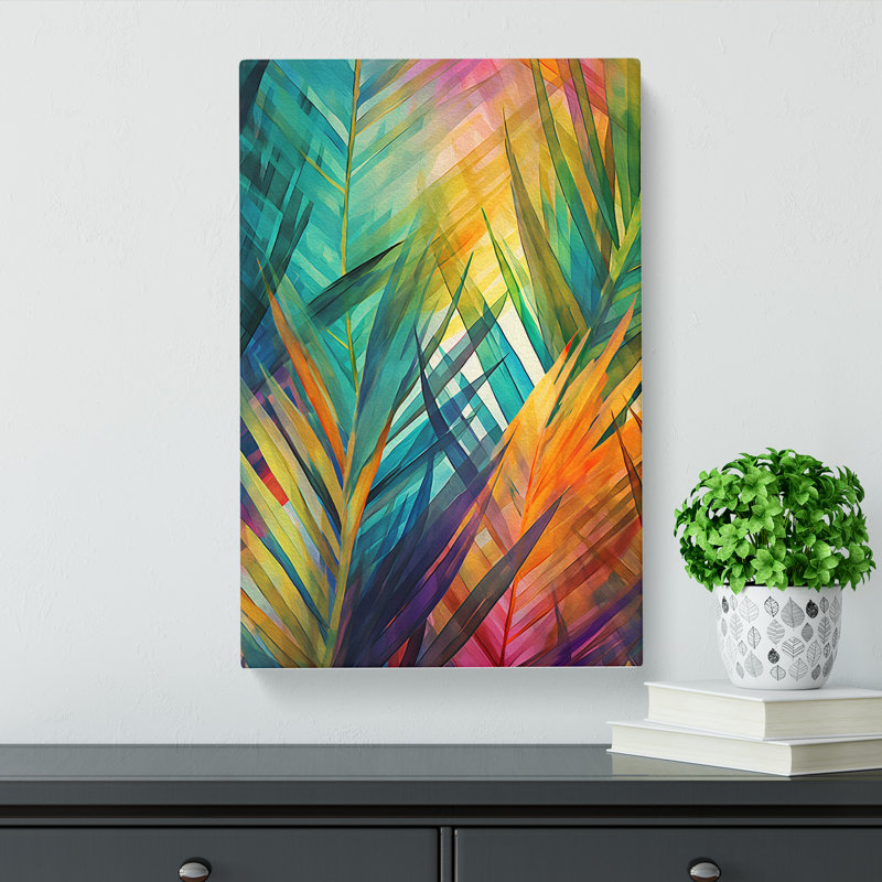 Palm Leaf Abstract No.3 - Wrapped Canvas, 76cm H x 50cm W x 3cm D