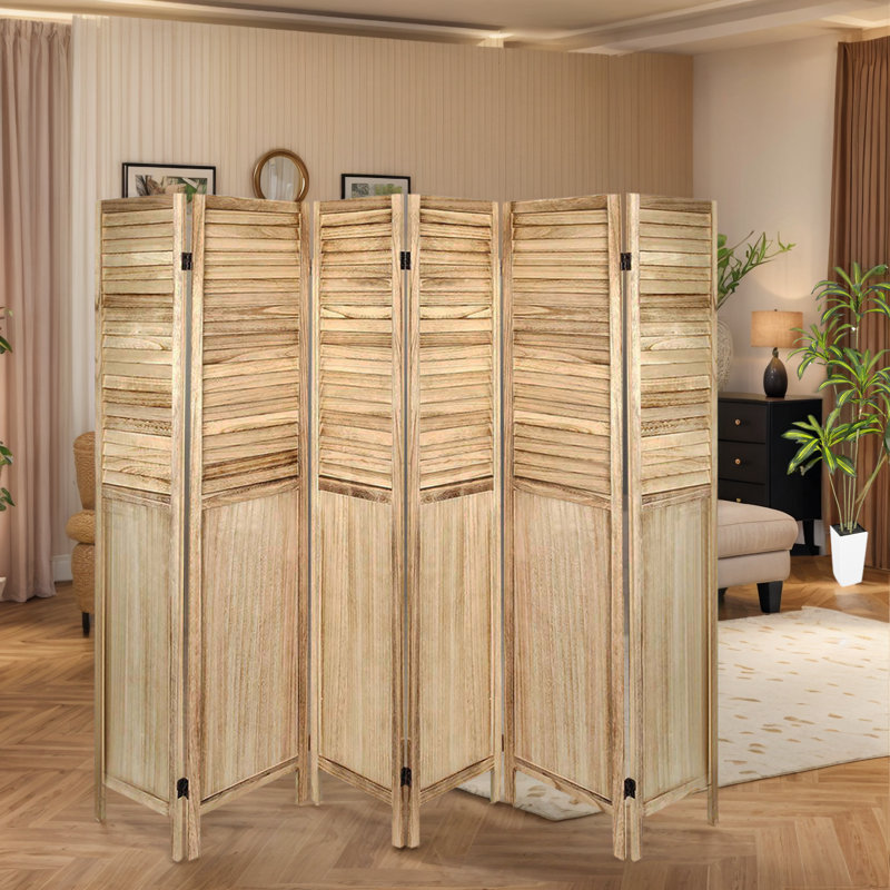 Paravent d'intimité pliant en bois