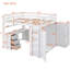 Lit mezzanine double blanc avec tiroirs, bureau et garde-robe - un bureau qui maximise le potentiel du bureau de votre chambre à coucher