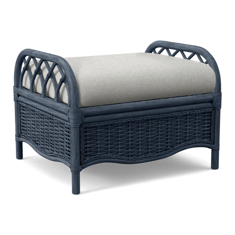 Everglade Ottoman, Gray Sugar Performance; 0863-84, Navy