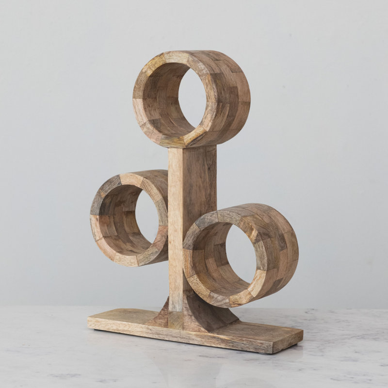 Mango Wood Circular Wine Rack
