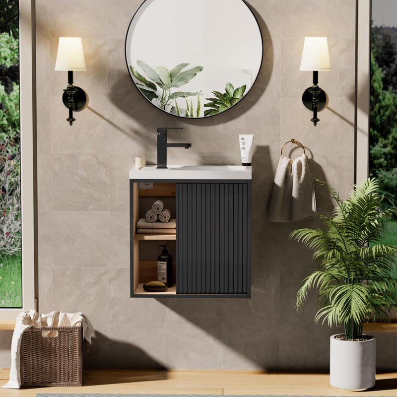 500mm Single Bathroom Vanity with Basin, Black